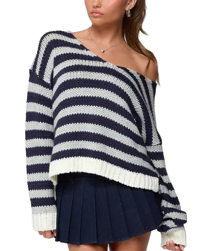 EDIKTED EUGENIE OVERSIZED STRIPED KNIT SWEATER
