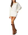 Edikted Eve Off Shoulder Knit Mini Dress In Cream