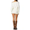 Edikted Eve Off The Shoulder Long Sleeve Knit Minidress In Cream