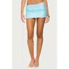 Edikted Evelina Low Rise Sequin Miniskirt In Blue