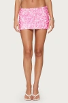 Edikted Evelina Sequin Miniskirt In Pink