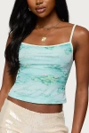 Edikted Everlyn Water Lily Tank Top In Sage, Women's At Urban Outfitters In Green