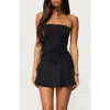 Edikted Evonna Strapless Flared Romper In Black