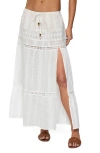 Edikted Embroidered Cotton Lace Slitted Maxi Skirt
