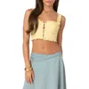 EDIKTED EDIKTED EYELET RUFFLE CROP TOP