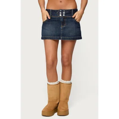 Edikted Fatama Denim Miniskirt In Blue