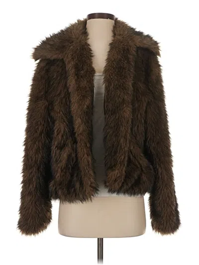 Pre-owned Edikted Faux Fur Jacket In Brown