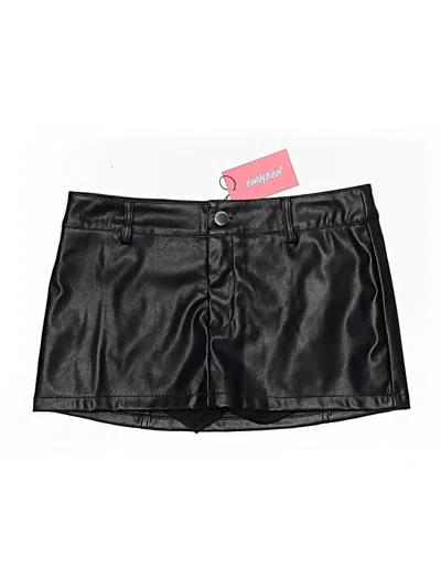 Pre-owned Edikted Faux Leather Skirt In Black