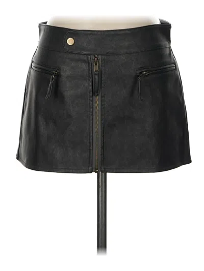 Pre-owned Edikted Faux Leather Skirt In Black