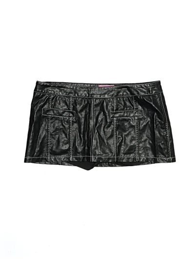 Pre-owned Edikted Faux Leather Skirt In Black