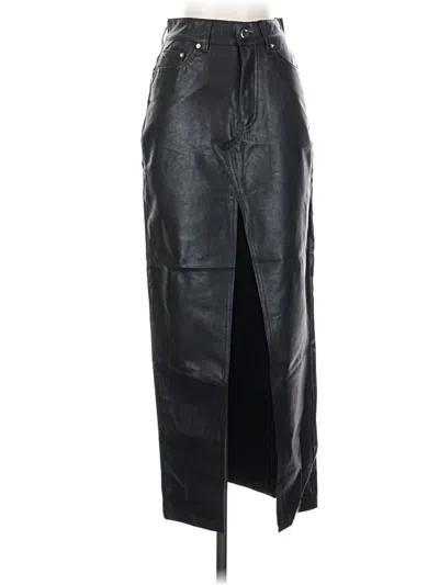 Pre-owned Edikted Faux Leather Skirt In Black