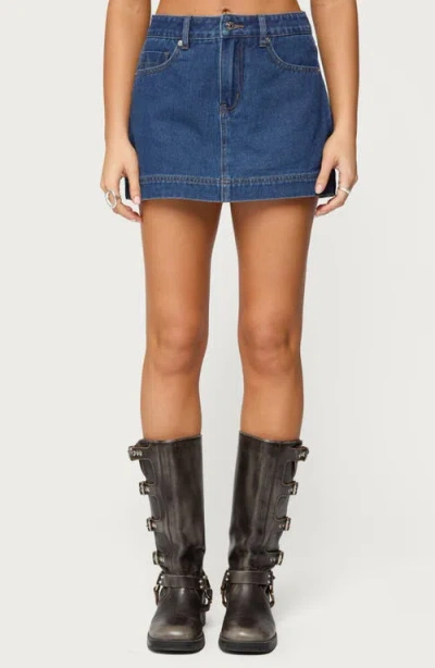 Edikted Felica Denim Miniskort In Black