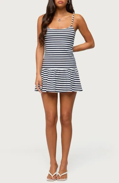 Edikted Felicitie Stripe Minidress In Black