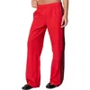 Edikted Felicity Low Rise Nylon Track Pants In Red
