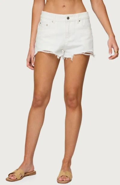 EDIKTED EDIKTED FERN MID RISE DENIM CUTOFF SHORTS