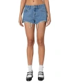 Edikted Fern Mid Rise Denim Shorts In Blue