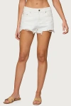 Edikted Fern Mid Rise Denim Shorts In White, Women's At Urban Outfitters