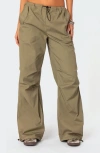 Edikted Fey Cargo Parachute Pants In Olive
