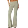 Edikted Flared Logo Graphic Leggings In Olive
