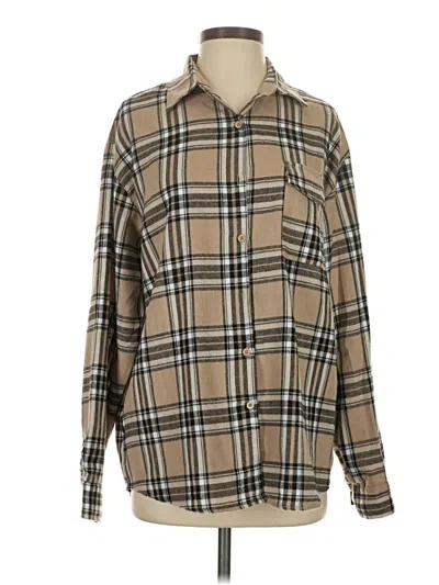 Pre-owned Edikted Fleece Jacket In Brown
