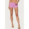 Edikted Fleur Fold Over Shorts In Pink