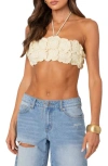 EDIKTED EDIKTED FLOWER GIRL CROCHET HALTER TOP