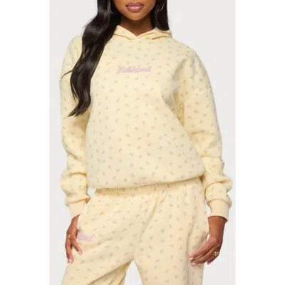 Edikted Flower Power Hoodie In Yellow