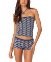 Edikted Flower Power Stretch Cotton Tube Top In Blue