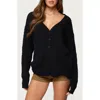 Edikted Francine Oversize Cotton Cardigan In Black