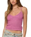Edikted Frankey Sparkly Textured Knit Tank Top In Pink