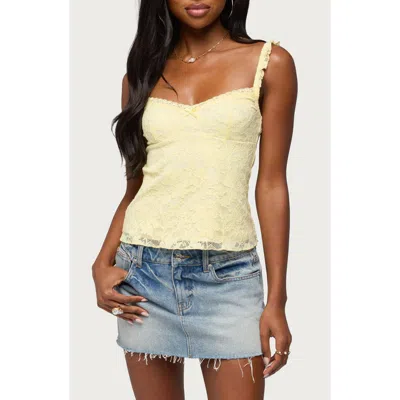Edikted Frankie Lace Babydoll Tank Top In Neutral