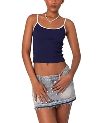 EDIKTED FRANKY RIBBED CONTRAST TANK TOP 
