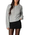 Edikted Freida Scalloped Fuzzy Cardigan In Gray Melange