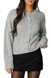 Edikted Freida Scalloped Fuzzy Cardigan In Gray-melange