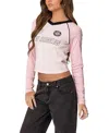 Edikted Game On Long Sleeve T Shirt In Pink