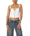 Edikted Garden Girl Eyelet Lace Corset Top In White