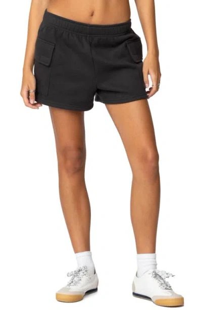Edikted Garnet Cargo Sweat Shorts In Dark Gray
