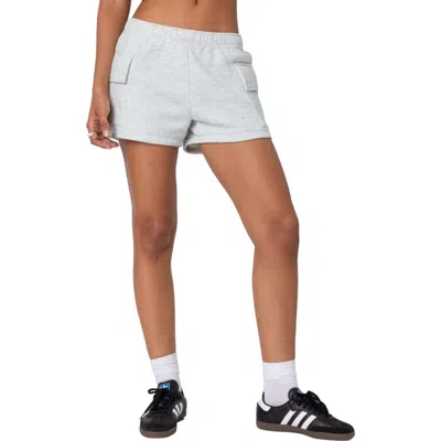 Edikted Garnet Cargo Sweat Shorts In Light-gray