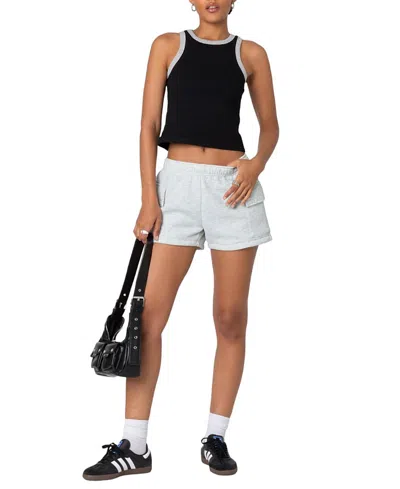 EDIKTED GARNET CARGO SWEAT SHORTS