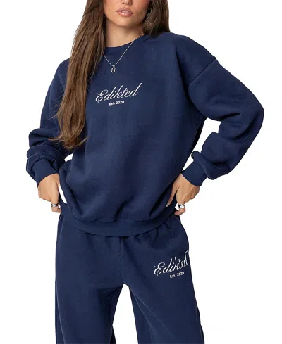 Edikted Get Sweatshirt In Navy