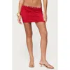 Edikted Giana Iridescent Button Low Rise Miniskirt In Red
