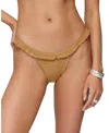 Edikted Gilda Faux Suede Bikini Bottom In Brown