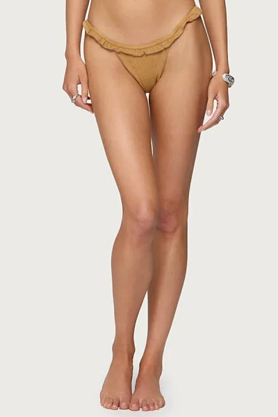 Edikted Gilda Faux Suede Bikini Bottoms In Brown, Women's At Urban Outfitters