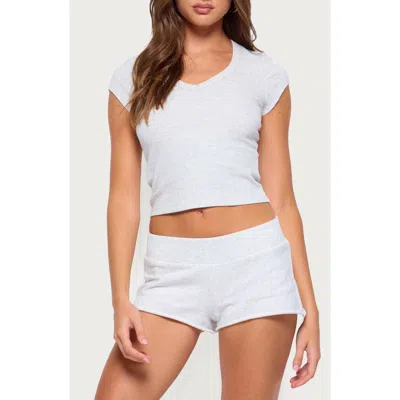 Edikted Gillie Ribbed V-neck T-shirt In White