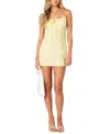 Edikted Gingham Corset Minidress In Yellow