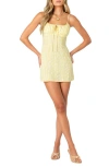 Edikted Gingham Corset Minidress In Yellow