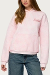 Edikted Gingham Oversize Hoodie In Pink