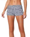Edikted Gingham Scrunch Shorts In Blue