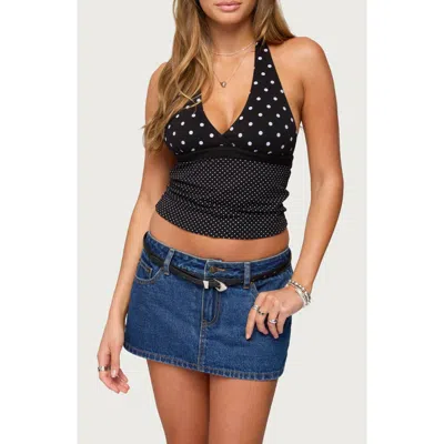 EDIKTED EDIKTED GINNY MIXED POLKA DOT HALTER TOP