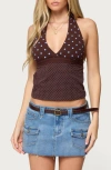Edikted Ginny Mixed Polka Dot Halter Top In Multi